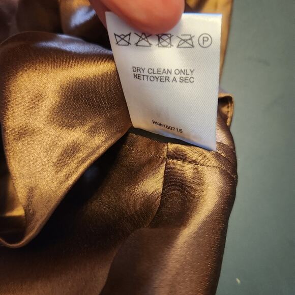 Retrofete Ross Top in Cognac Brown Size Medium NWT Satin Padded Bust - Picture 12 of 12